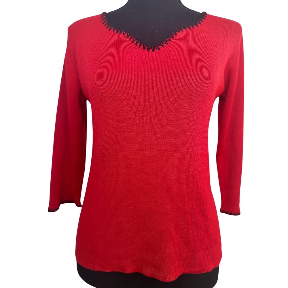 Joseph A Designer Sweater Women Small Qu'est-ce Que‎ C'est Silk? Whipstitch Trim